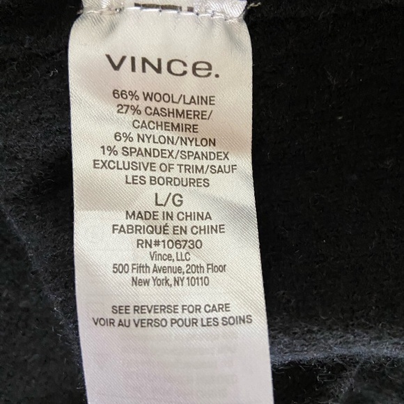 Vince Mock Neck black Sweater size L Wool/Cashmere blend, boxy cut - Picture 4 of 4